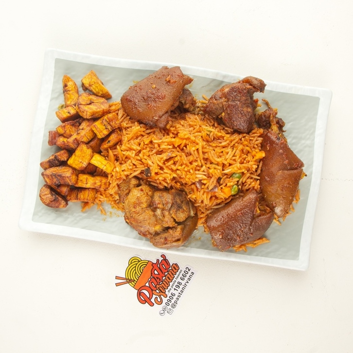 Jollof Rice with Goat meat jumbo