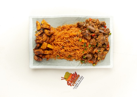 Jollof Rice with Asun maxi